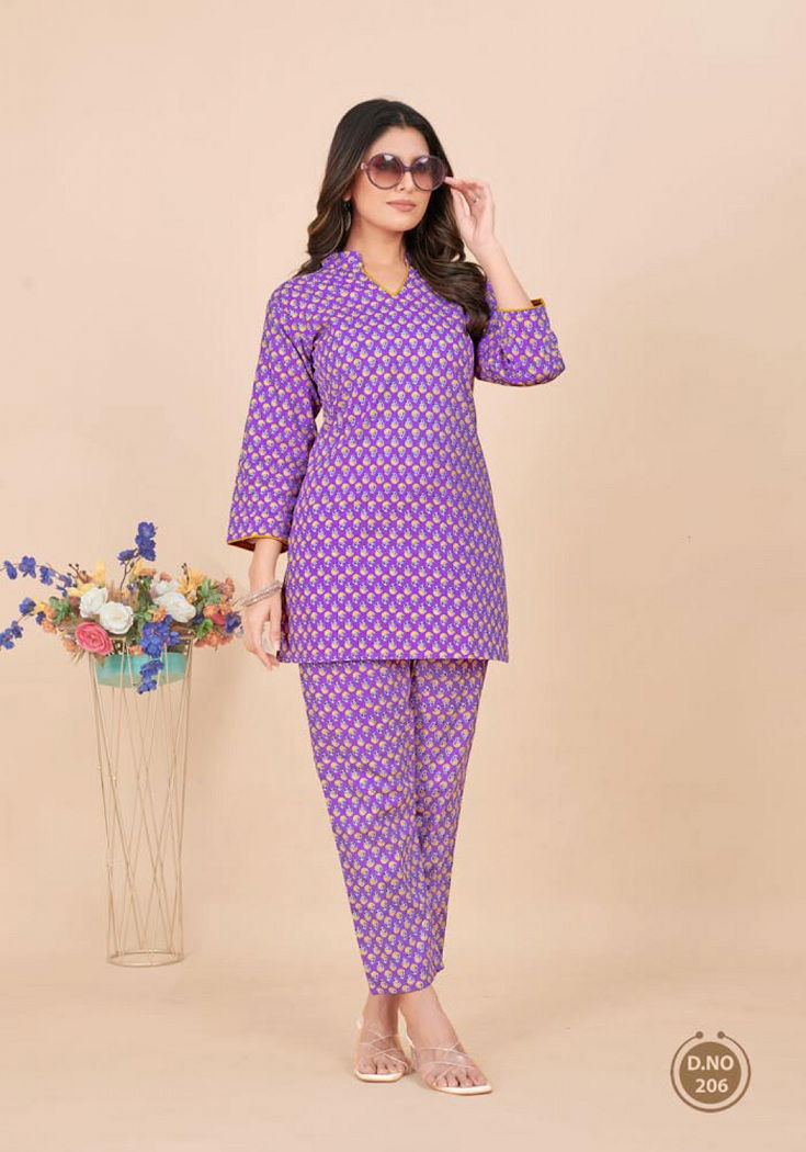 Krisha Vol 2 By Shivay Printed Cotton Cord Set Short Kurti With Pant Wholesale Price In Surat